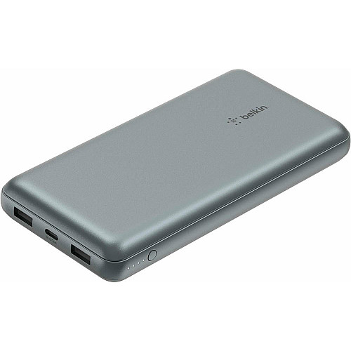 Акумулятор портативний літій-іонний Power Bank Belkin 10000мА·год, 15Вт, 2хUSB-A/USB-C, cірий