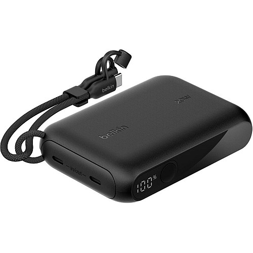 Акумулятор портативний літій-іонний Power Bank Belkin 10000мА·год, 20Вт, з дисплеєм, чорний