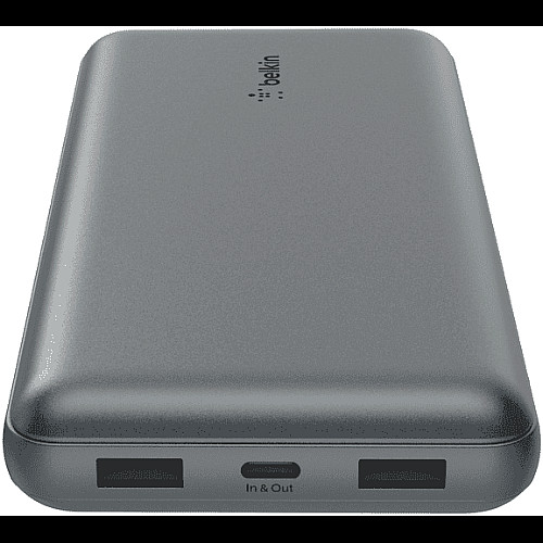 Акумулятор портативний літій-іонний Power Bank Belkin 20000мА·год, 15Вт, 2хUSB-A/USB-C, cірий