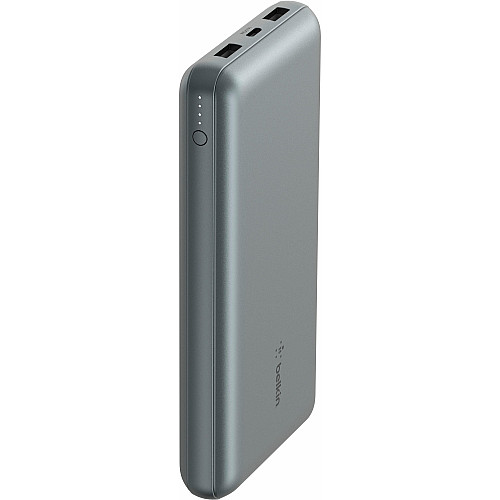Акумулятор портативний літій-іонний Power Bank Belkin 10000мА·год, 15Вт, 2хUSB-A/USB-C, cірий