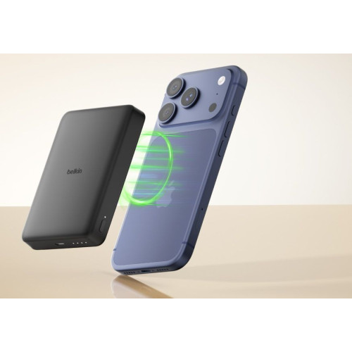 Акумулятор портативний літій-іонний Power Bank Belkin 10000мА·год, 15Вт, Slim Magnetic, чорний