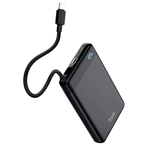Акумулятор портативний літій-іонний power bank Trust Fiera, 10000мА·год, 2хUSB-C, 20W, PD/QC 3.0, чорний