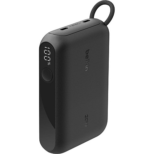 Акумулятор портативний літій-іонний Power Bank Belkin 10000мА·год, 20Вт, з дисплеєм, чорний