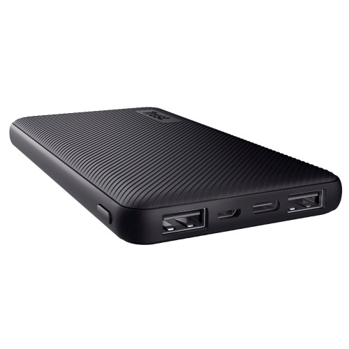 Акумулятор портативний літій-іонний power bank Trust Primo ECO, 10000мА·год, 2хUSB-A/USB-C, 15W, чорний