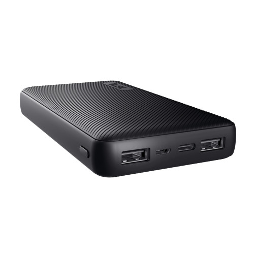 Акумулятор портативний літій-іонний power bank Trust Primo ECO, 15000мА·год, 2хUSB-A/USB-C, 15W, чорний