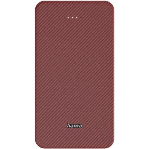 Акумулятор портативний літій-іонний Power Bank Hama 20000 мА·год, USB-C/USB-A, red