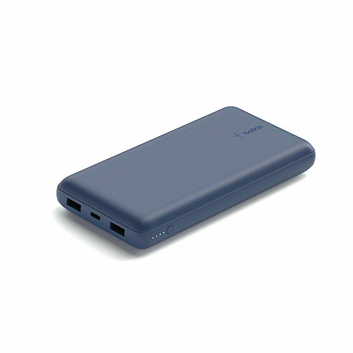 Аккумулятор портативный литий-ионный Power Bank Belkin 20000мА·ч, 15Вт, 2хUSB-A/USB-C, голубой