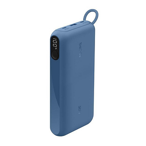 Акумулятор портативний літій-іонний Power Bank Belkin 20000мА·год, 20Вт, з дисплеєм, синій