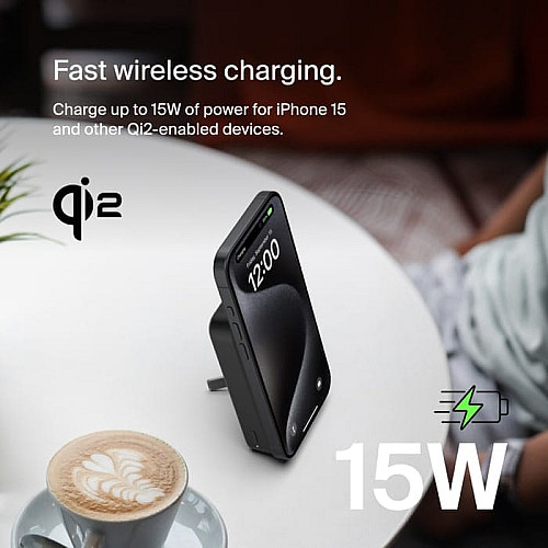 Акумулятор портативний літій-іонний Power Bank Belkin 10000мА·год, 15Вт, Magnetic Qi2, чорний