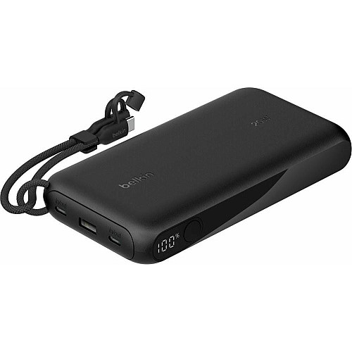 Акумулятор портативний літій-іонний Power Bank Belkin 20000мА·год, 20Вт, з дисплеєм, чорний