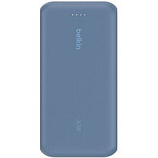 Аккумулятор портативный литий-ионный Power Bank Belkin 20000мА·ч, 30Вт, с интегрированным кабелем USB-C, синий