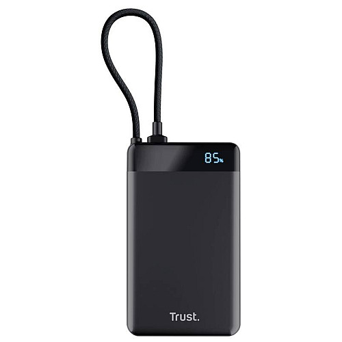 Акумулятор портативний літій-іонний power bank Trust Fiera, 10000мА·год, 2хUSB-C, 20W, PD/QC 3.0, чорний