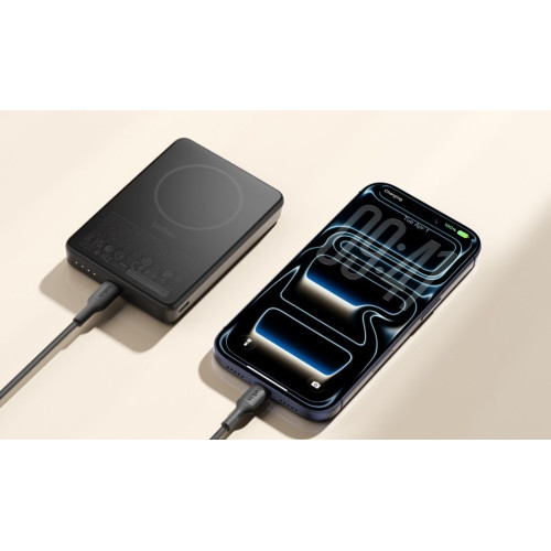 Акумулятор портативний літій-іонний Power Bank Belkin 10000мА·год, 15Вт, Slim Magnetic, чорний