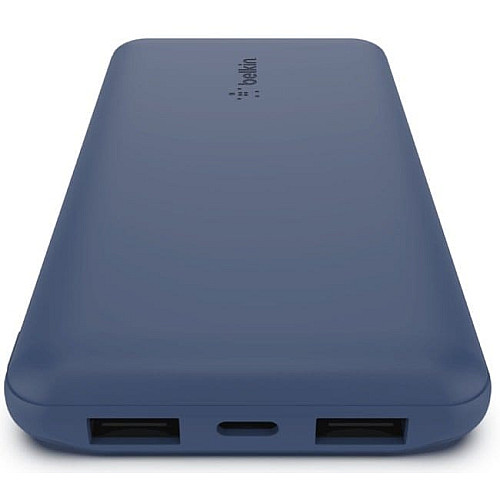 Аккумулятор портативный литий-ионный Power Bank Belkin 10000мА·ч, 15Вт, 2хUSB-A/USB-C, голубой