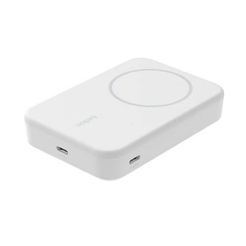 Аккумулятор портативный литий-ионный Power Bank Belkin 8000мА·ч, 15Вт, Magnetic Qi2, белый
