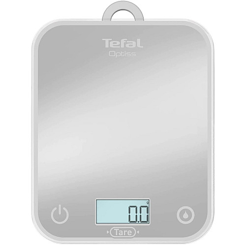 Ваги Tefal кухонні Optiss, 5кг, AAAx2 в комплекті, скло, срібло