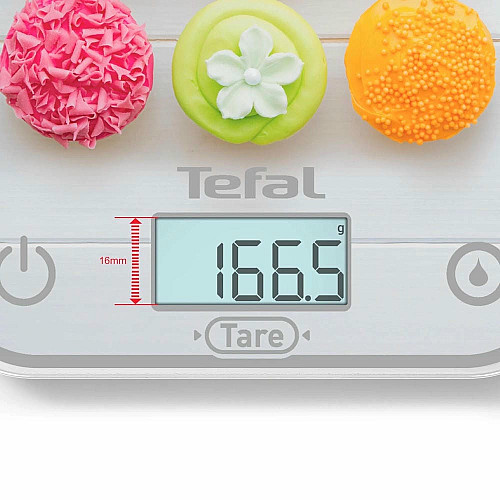 Весы Tefal кухонные Optiss Cake Pops, 5кг, AAAx2 в комплекте, стекло, разноцветные