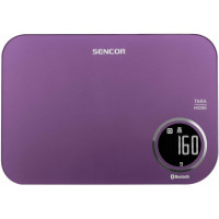 Весы Sencor кухонные, 5кг, подключение к смартфону, AAAx2, пластик, фиолетовый