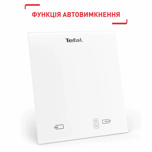 Ваги Tefal кухонні Essential, 5кг, AAAx2 в комплекті, скло, білий