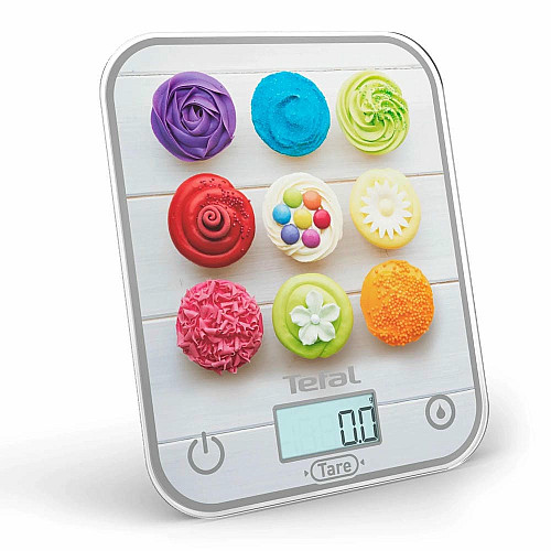Весы Tefal кухонные Optiss Cake Pops, 5кг, AAAx2 в комплекте, стекло, разноцветные