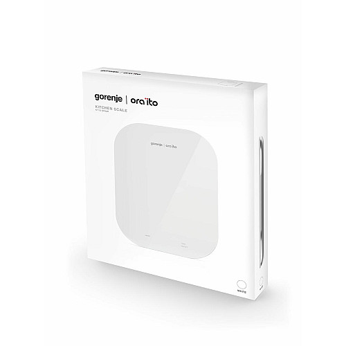 Весы Gorenje кухонные, 10кг, AAAx3 в комплекте, стекло, белый