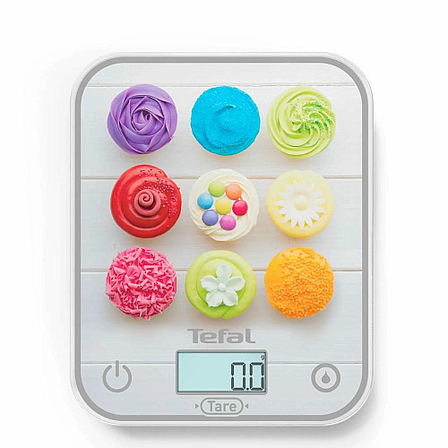 Весы Tefal кухонные Optiss Cake Pops, 5кг, AAAx2 в комплекте, стекло, разноцветные