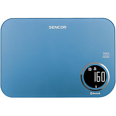 Ваги Sencor кухонні, 5кг, підключення до смартфону, AAAx2, пластик, синій