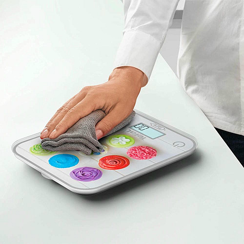 Весы Tefal кухонные Optiss Cake Pops, 5кг, AAAx2 в комплекте, стекло, разноцветные