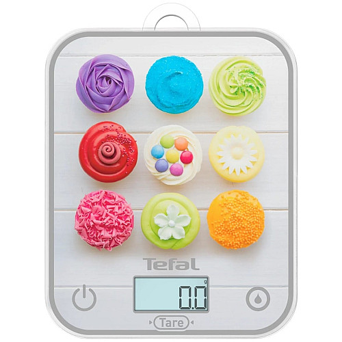 Весы Tefal кухонные Optiss Cake Pops, 5кг, AAAx2 в комплекте, стекло, разноцветные