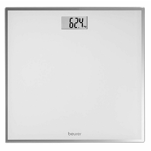 Ваги Beurer підлогові, 150кг, CR2032x1, в комплекті, скло, білий