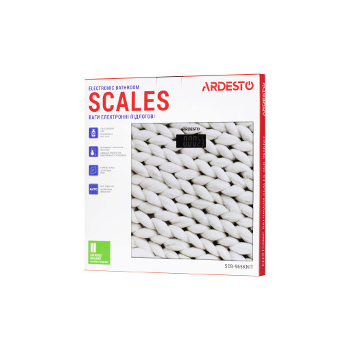 Ваги ARDESTO підлогові Knit, 150кг, AAAx2 в комплекті, скло, багатокольорові