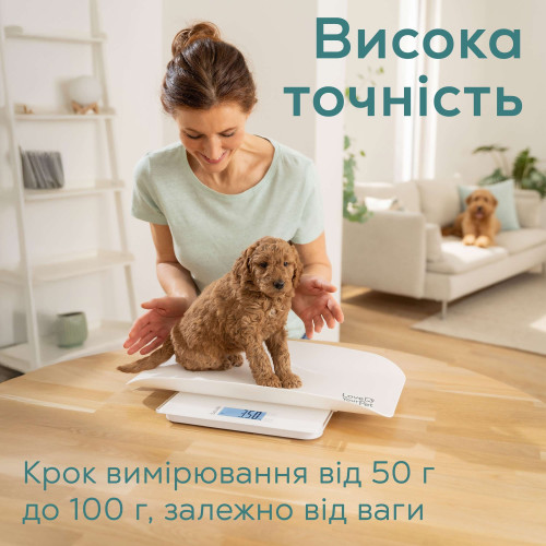 Ваги Beurer підлогові для тварин, 100кг, підсвіч., дисплея, 2хААА, пластик, білий