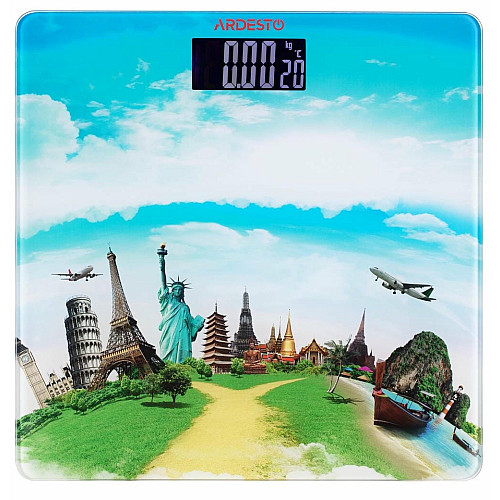 Ваги ARDESTO підлогові Travel, 150кг, AAAx2 в комплекті, скло, багатокольорові