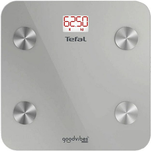 Весы Tefal напольные Goodvibes Life, 160кг, Bluetooth, AAAx3 в комплекте, стекло, серый