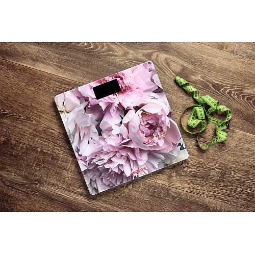Весы ARDESTO напольные Peonies, 150кг, AAAx2 в комплекте, стекло, многоцветные.