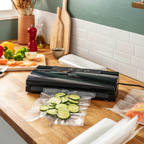 Вакууматор Tefal Classic для пакетів, 35см, електронне керування, +18 пакетів,, пластик, чорний