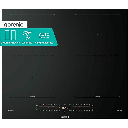 Варочная поверхность Gorenje индукционная, 60см, PowerBoost, TouchControl, Wi-Fi, увеличенная площадь приготовления, черный