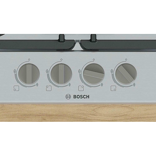 Варильна поверхня Bosch газова, 60см, чавун, WOK, нерж