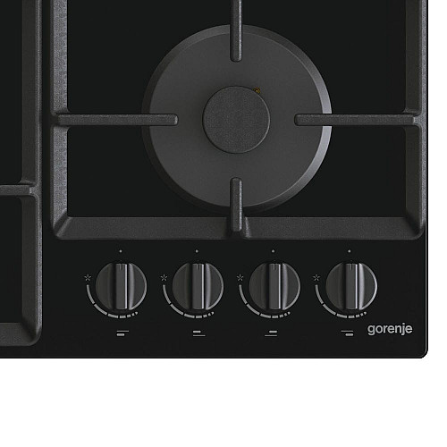Варильна поверхня Gorenje газова на склі, 60см, чавун, чорний