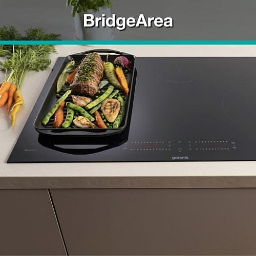 Варочная поверхность Gorenje индукционная, 60см, PowerBoost, SliderTouch, увеличенная площадь приготовления, черный