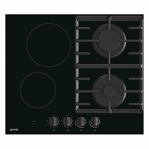 Варочная поверхность Gorenje комбинированная (2 газ + 2 стеклокерам.), 60см, черный
