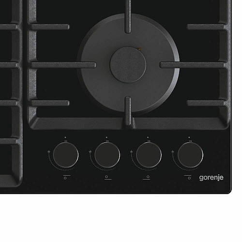 Варильна поверхня Gorenje газова на склі, 60см, чавун, чорний