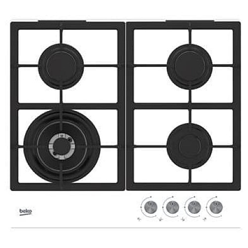 Варильна поверхня Beko газова, 60см, чавун, білий