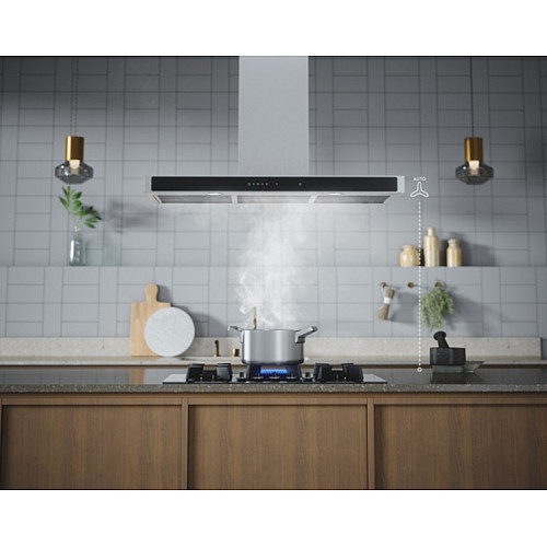 Варильна поверхня Electrolux газова на склі, 60см, чавун, електрон. керування, Hob2Hood, чорний