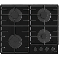 Варильна поверхня Gorenje газова на склі, 60см, чавун, чорний