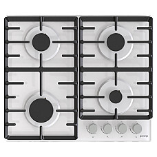 Варильна поверхня Gorenje газова на склі, 60см, чавун, білий
