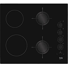 Варочная поверхность Beko комбинированная (2 газ + 2 стеклокерамика), 60см, черный