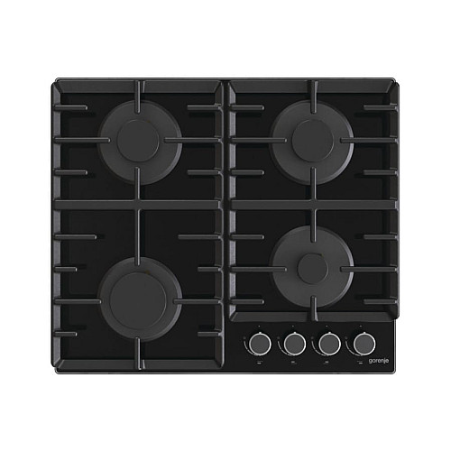 Варочная поверхность Gorenje газовая на стекле, 60см, чугун, черный