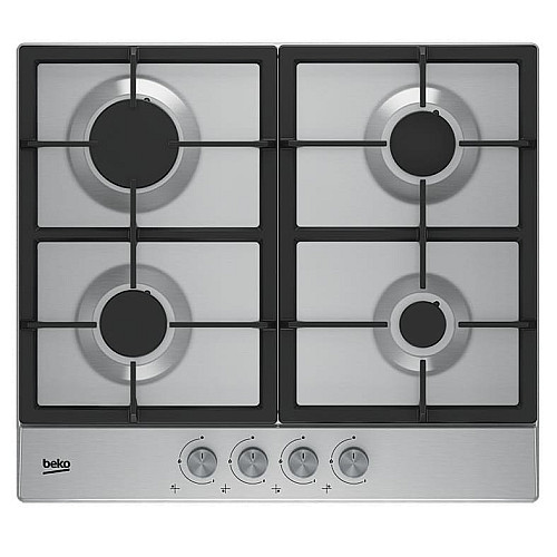 Варильна поверхня Beko газова, 60см, чавун, нерж