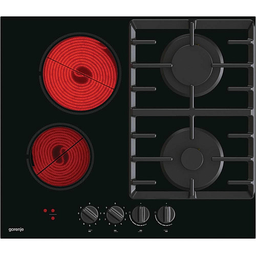 Варочная поверхность Gorenje комбинированная (2 газ + 2 стеклокерам.), 60см, черный